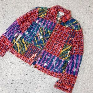 Vintage Minnie’s Closet chenille patchwork jacket S